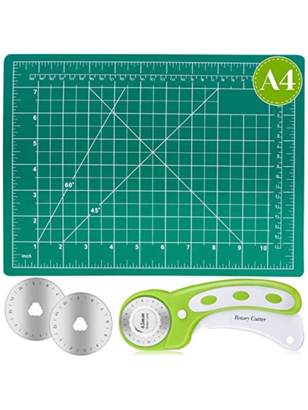 Rotary Cutter Set, Audab Self Healing Sewing Mats Rotary Cutter and Mat 45mm